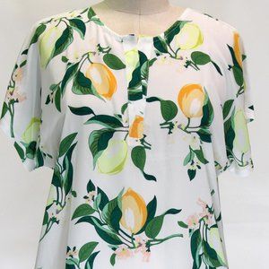 Women's Floral Knit Back Short Sleeve Top